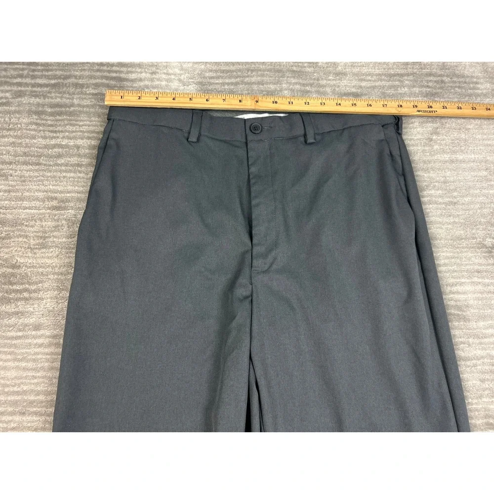 Haggar Dress Pants Mens 36x34 Gray Classic Fit Flat Front Straight Leg Polyester